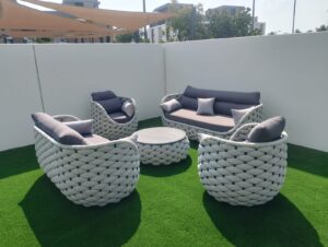 Comfort Rope Articles Leisure Terrace Chair 7 Seaters Sofa Set For Villas - Image 5
