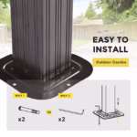 3x3.65m Double Roof Aluminum Gazebo Black - Image 4