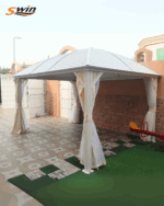 3x4m Rectangular Roof Aluminum Gazebo White - Image 2