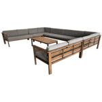 Swin U Shape 12 Seater Outdoor Garden Sofa Set – Aluminum Frame, Weather-Resistant Fabric - Image 2