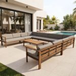 Swin U Shape 12 Seater Outdoor Garden Sofa Set – Aluminum Frame, Weather-Resistant Fabric