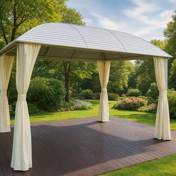 3x4m Rectangular Roof Aluminum Gazebo White