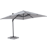 Swin 4x4m Large Roman Umbrella with Rotating Canopy – Heavy-Duty Aluminum Frame, Grey