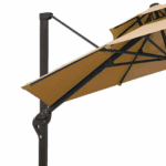 Swin 3.3m Double-Top Medium Roman Umbrella with Detachable Pole – Khaki, 250G Yarn-Dyed Fabric - Image 2