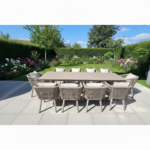 Swin Luxurious Aluminum Frame 10-Seater Outdoor Dining Set with Cushions
