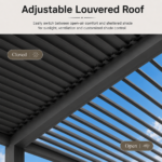 Swin Modern Aluminum Frame Louver Pergola Tent 3x4M with Manual Opening Roof –  Black - Image 5
