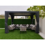 Swin Modern Aluminum Frame Louver Pergola Tent 3x4M with Manual Opening Roof –  Black - Image 7