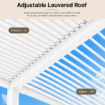 Swin Modern Aluminum Frame Louver Pergola Tent 3x4M with Manual Opening Roof – Outdoor Garden & Patio Shade - Image 5