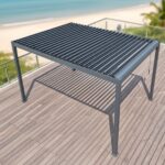 Swin Modern Aluminum Frame Louver Pergola Tent 3x4M with Manual Opening Roof – Black