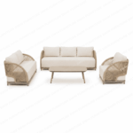 Swin Outdoor Sofa Set Coffee Table – Aluminum Frame - Image 2