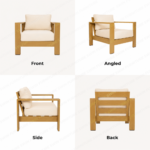 SWIN Aluminum Frame Outdoor Sofa Set 1+1+3 with Coffee Table & Side Table - Image 4