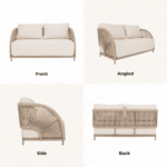 Swin Outdoor Sofa Set Coffee Table – Aluminum Frame - Image 5