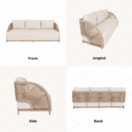 Swin Outdoor Sofa Set Coffee Table – Aluminum Frame - Image 6