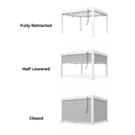 Swin Manual Textilene Pergola with Roller Blinds 3x4m – 4 Panel Outdoor Sun Shade - Image 3