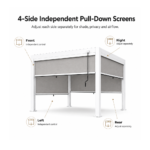 Swin Manual Textilene Pergola with Roller Blinds 3x4m – 4 Panel Outdoor Sun Shade - Image 4