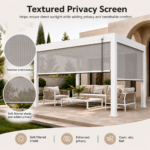Swin Manual Textilene Pergola with Roller Blinds 3x4m – 4 Panel Outdoor Sun Shade - Image 5
