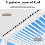 Swin Manual Textilene Pergola with Roller Blinds 3x4m – 4 Panel Outdoor Sun Shade - Image 6