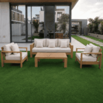 SWIN Aluminum Frame Outdoor Sofa Set 1+1+3 with Coffee Table & Side Table
