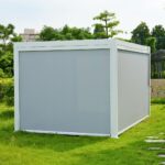 Swin Manual Textilene Pergola with Roller Blinds 3x4m – 4 Panel Outdoor Sun Shade