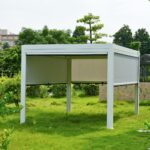 Swin Manual Textilene Pergola with Roller Blinds 3x4m – 4 Panel Outdoor Sun Shade