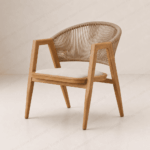 Swin Aluminum Rope Chair in Wooden Design