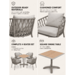 Swin Aluminum Frame WPC 4-Seater Outdoor - Image 3