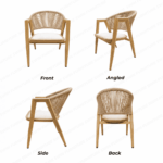 SWIN 9-Piece 8-Seater Outdoor Dining Set with Aluminum Alloy Table & 8 Rope-Style Dining Chairs – Wood Look - Image 7