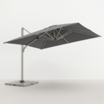 Swin 3x4m Aluminum Outdoor Umbrella with Rotating Canopy – marble base, Grey - Image 2