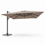 Swin 2.7×3.6m Aluminum Outdoor Umbrella with Rotating Canopy – marble base, Khaki - Image 2