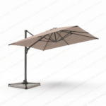 Swin 3x4m Aluminum Outdoor Umbrella with Rotating Canopy – marble base, Khaki - Image 2