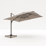 Swin 3x3m Aluminum Outdoor Umbrella with Rotating Canopy – marble base, Khaki - Image 2