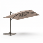 Swin 3x4m Aluminum Outdoor Umbrella with Rotating Canopy – marble base, Khaki - Image 4