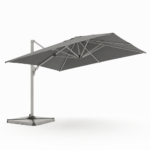 Swin 3x4m Aluminum Outdoor Umbrella with Rotating Canopy – marble base, Grey - Image 2