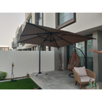 Swin 3x3m Aluminum Outdoor Umbrella with Rotating Canopy – marble base, Khaki - Image 4