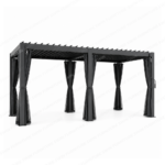 Swin Modern Aluminum Frame Louver Pergola Tent 3x6M with Manual Opening Roof – Dark Grey - Image 2