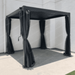 Swin Modern Aluminum Frame Louver Pergola Tent 3x2.7M with Manual Opening Roof – Dark Grey - Image 2