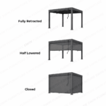 Swin Manual Textilene Pergola with Roller Blinds 3x4m – 4 Panel Outdoor Sun Shade - Image 3