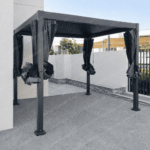 Swin Modern Aluminum Frame Louver Pergola Tent 3x2.7M with Manual Opening Roof – Dark Grey - Image 3