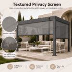 Swin Manual Textilene Pergola with Roller Blinds 3x4m – 4 Panel Outdoor Sun Shade - Image 5