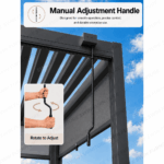 Swin Manual Textilene Pergola with Roller Blinds 3x4m – 4 Panel Outdoor Sun Shade - Image 7