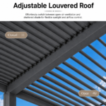 Swin Manual Textilene Pergola with Roller Blinds 3x4m – 4 Panel Outdoor Sun Shade - Image 6