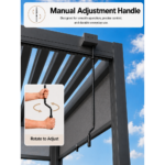 Swin Manual Textilene Pergola with Roller Blinds 3x4m – 4 Panel Outdoor Sun Shade - Image 7