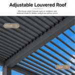 Swin Manual Textilene Pergola with Roller Blinds 3x4m – 4 Panel Outdoor Sun Shade - Image 7