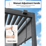 Swin Manual Textilene Pergola with Roller Blinds 3x4m – 4 Panel Outdoor Sun Shade - Image 8