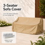 SWIN 230 × 110 × 90 cm 3-Seater Sofa Cover – Water-Resistant Outdoor Lounge Chair Cover with Protective Inner Coating, Khaki