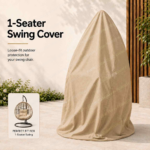 SWIN 130 × 120 × 200 cm 1-Seater Swing Cover – Water-Resistant Outdoor Hanging Chair Cover with Protective Inner Coating, Khaki