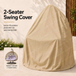 SWIN 180 × 130 × 200 cm 1-Seater Swing Cover – Water-Resistant Outdoor Hanging Chair Cover with Protective Inner Coating, Khaki