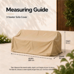 SWIN 230 × 110 × 90 cm 3-Seater Sofa Cover – Water-Resistant Outdoor Lounge Chair Cover with Protective Inner Coating, Khaki - Image 2