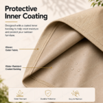 SWIN 100 × 100 × 90 cm Single Seater Sofa Cover – Water-Resistant Outdoor Lounge Chair Cover with Protective Inner Coating, Khaki - Image 3