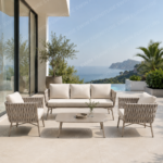 Swin Weaving Rope Aluminum Outdoor Sofa Set
